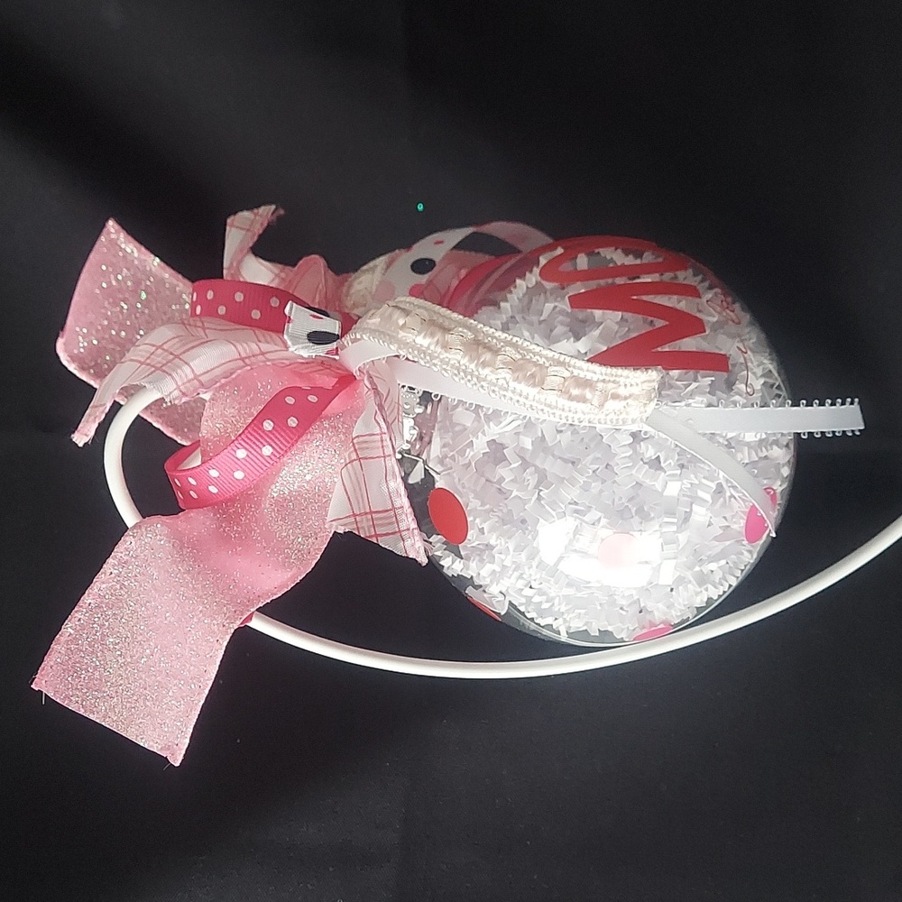 🆕 Mom, I Love You, Gift Glass Bulb and White Stand with Ribbons, Handmade, NEW - Picture 3 of 5